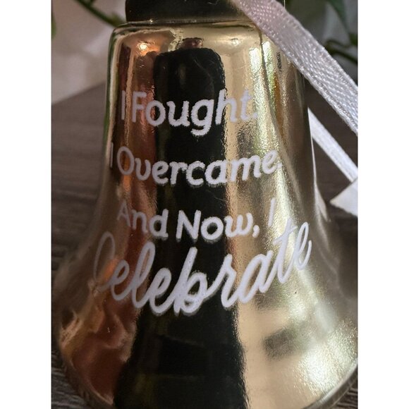 I Fought I Overcame and now I celebrate gold Hallmark ornament - Picture 2 of 7